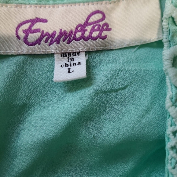 Emmelee Mint Green Lace Sheath Dress Size Large - Picture 5 of 9